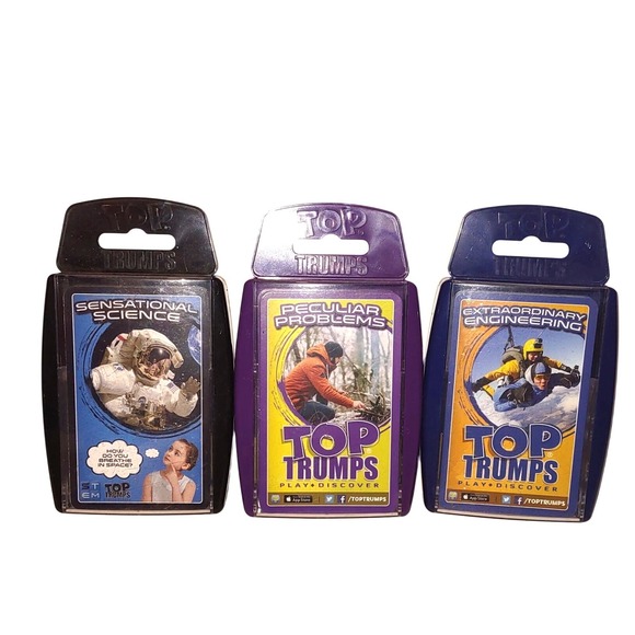 Top Trumps Card Game Bundle Sensational Science Peculiar Problems 3 Card Decks - Picture 1 of 5